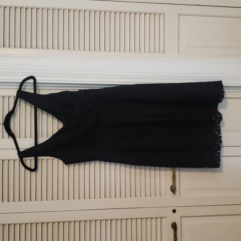 EUC J. Crew Black Lace V-neck Midi Cocktail Party Dress Size 6